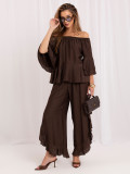 Braunes Set mit Bluse und Hose