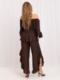 Braunes Set mit Bluse und Hose