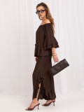 Braunes Set mit Bluse und Hose