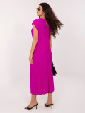 Lila Midi-Cocktailkleid mit Taschen