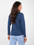Damen-Pyjama mit Blumenmuster, blau