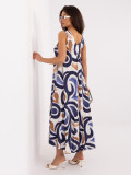 Maxi-Sommerkleid mit V-Ausschnitt und Print