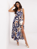 Maxi-Sommerkleid mit V-Ausschnitt und Print