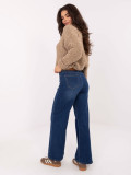 Damen-Jeans in Dunkelblau mit geradem Bein und hohem Bund