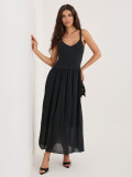 Schwarzes Maxi-Sommerkleid mit Trägern