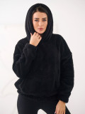 Schwarzes Kapuzen-Sweatshirt mit Tasche
