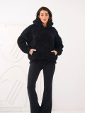 Schwarzes Kapuzen-Sweatshirt mit Tasche
