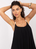 Schwarzes Maxi-Sommerkleid mit Trägern