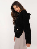 Elegante schwarze Winterjacke mit Kapuze
