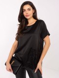 Elegante schwarze Bluse mit Spitze