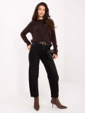 Schwarze Balloon Fit Jeans mit hohem Bund und Gürtel