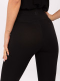 Schwarze, gerippte Leggings mit hohem Bund