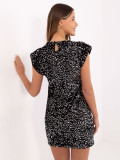 Schwarzes Cocktail-Minikleid mit Paillettenapplikation