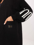 Schwarzer Cardigan mit Taschen und Puffärmeln