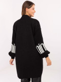 Schwarzer Cardigan mit Taschen und Puffärmeln