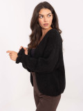 Schwarzer Cardigan mit Volant
