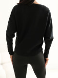 Eleganter schwarzer Pullover mit Spitze