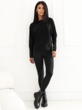 Eleganter schwarzer Pullover mit Spitze