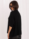 Eleganter schwarzer Pullover mit Applikation und Stehkragen