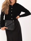 Eleganter schwarzer Pullover mit Rundhalsausschnitt