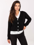 Eleganter schwarzer Pullover mit Spitze