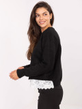 Eleganter schwarzer Pullover mit Spitze