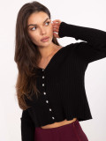 Eleganter schwarzer Pullover mit V-Ausschnitt