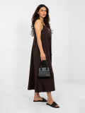 Maxi-Sommerkleid mit V-Ausschnitt, braun
