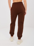 Damen-Sweatpants mit hohem Bund, braun