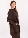 Damen Übergangsmantel mit Kapuze in Braun