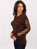 Eleganter brauner Pullover mit Rundhalsausschnitt