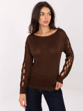 Eleganter brauner Pullover mit Rundhalsausschnitt