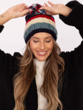Gestreifte Wintermütze mit Pompon