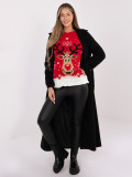 Roter Pullover mit Print und Rundhalsausschnitt
