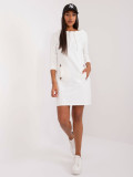 Weißes Baumwoll-Minikleid mit 3/4-Ärmeln