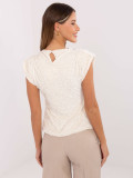 Elegante Bluse mit Applikation und Pailletten, ecru