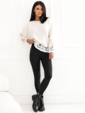 Eleganter Pullover mit Spitze und Rundhalsausschnitt
