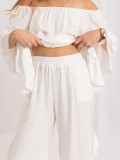 Elegantes Set mit Bluse und Hose in Ecru