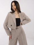 Damen-Komplettset in Beige mit Blazer und weiter Hose