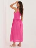Maxi ausgestelltes Kleid mit Trägern, rosa