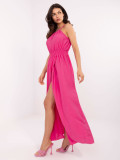 Maxikleid mit Bindung in Pink