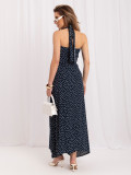 Maxikleid mit Punkten und Schnürung
