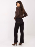 Damen-Jeans in Dunkelblau mit geradem Bein und hohem Bund