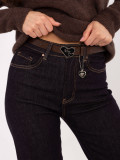 Damen-Jeans in Dunkelblau mit geradem Bein und hohem Bund