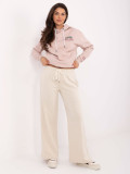 Beige Damen-Sweatpants mit Seitentaschen