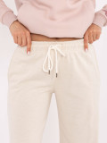 Beige Damen-Sweatpants mit Seitentaschen