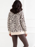 Beiger Pullover mit Animal-Print