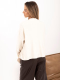 Eleganter beiger Pullover mit Pailletten und Knöpfen