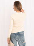 Eleganter beiger Polo-Pullover mit Knöpfen