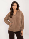 Beige Winterjacke mit Kapuze